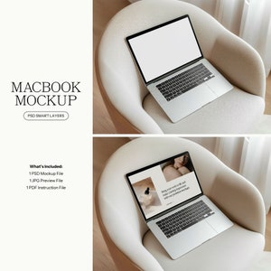 Modern MacBook Mockup | Laptop Mockup | Website Mockup | Realistic Apple Device | Digital Products | Etsy Listing Mockup | Aesthetic | PSD