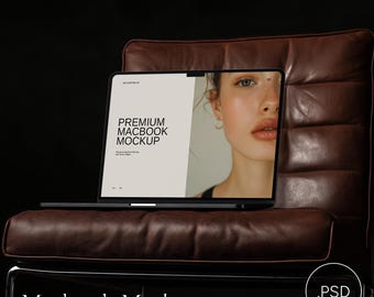 Esthetisch MacBook-model | Modern laptopmodel | Websitemodel | Realistisch Apple-apparaat | Digitale producten | Mockup Etsy-listing | PSD: