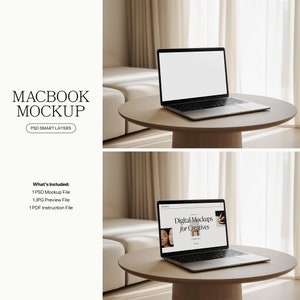 Aesthetic MacBook Mockup | Laptop Mockup | Website Mockup | Realistic Apple Device | Digital Products | Etsy Listing Mockup | Modern | PSD