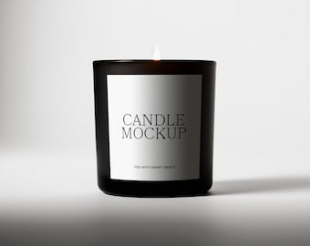 Luxury Black Candle Jar Mockup, Scented Luxe Candle Mockup, Mock Up Candle, Black Glass Candle Jar Mock Up