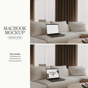 Aesthetic MacBook Mockup | Laptop Mockup | Website Mockup | Realistic Apple Device | Digital Products | Etsy Listing Mockup | Modern | PSD