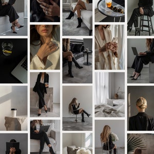 May include: A collage of images featuring women in various settings, including a home office, a cafe, and a park. The images showcase a variety of styles and activities, such as working on a laptop, reading a book, and enjoying a cup of coffee. The overall theme is one of modern femininity and empowerment.