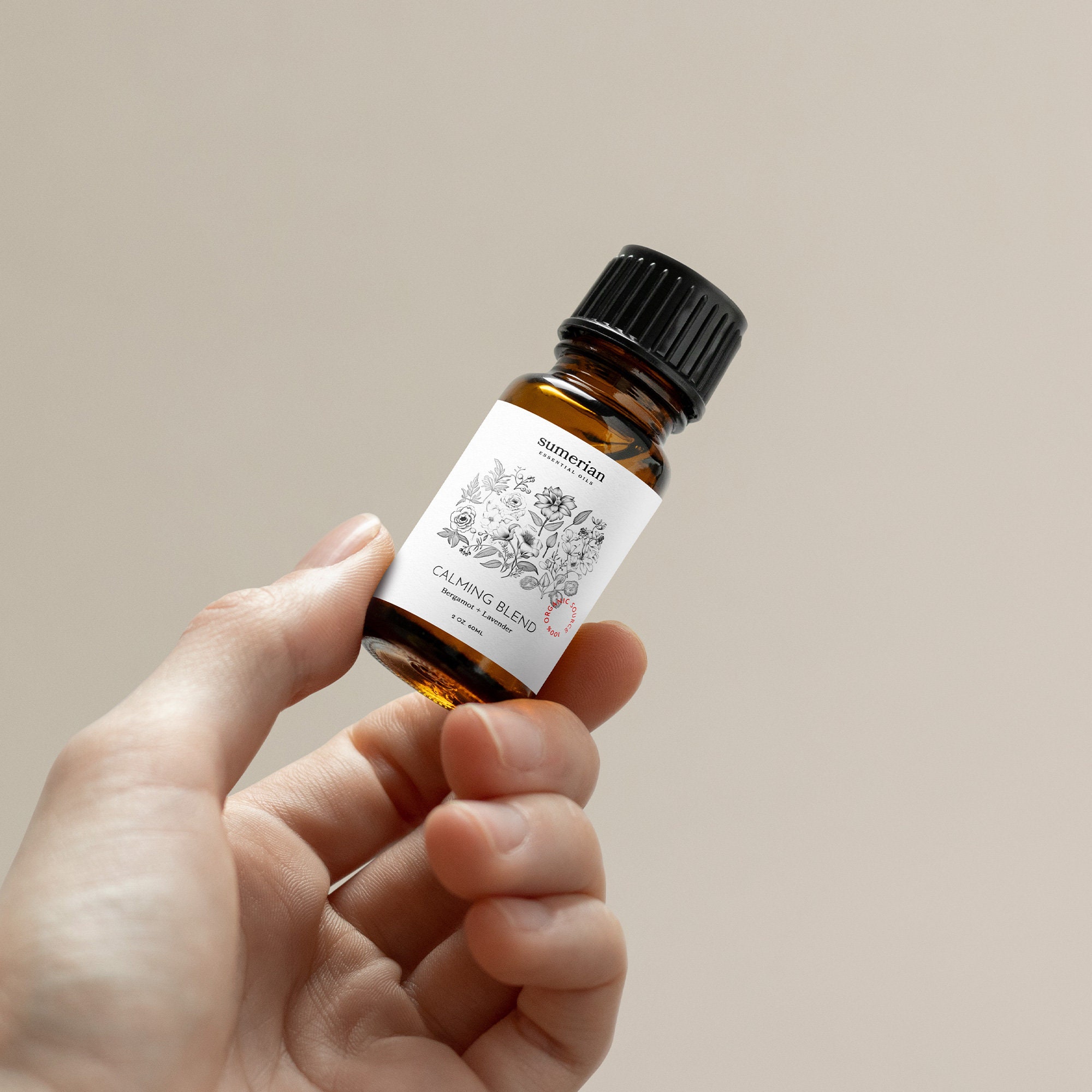 Essential Oil Bottle Label Mockup, Cosmetic Skincare Bottle Mockup PSD