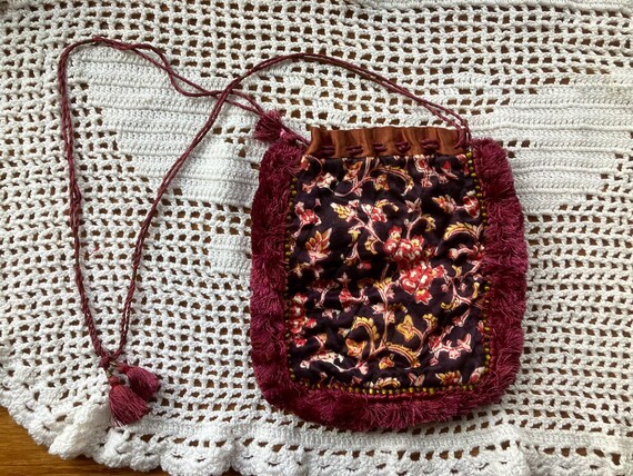 Vintage Boho Quilted Tote Bag Purse Floral Patter… - image 1