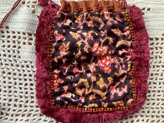 Vintage Boho Quilted Tote Bag Purse Floral Patter… - image 2