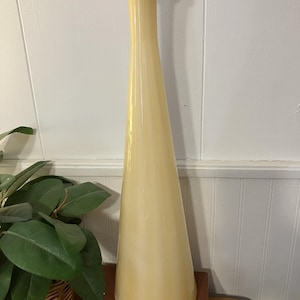 Vintage Butterscotch Genie Bottle Empoli Cased Glass Italian Floor Vase Decanter