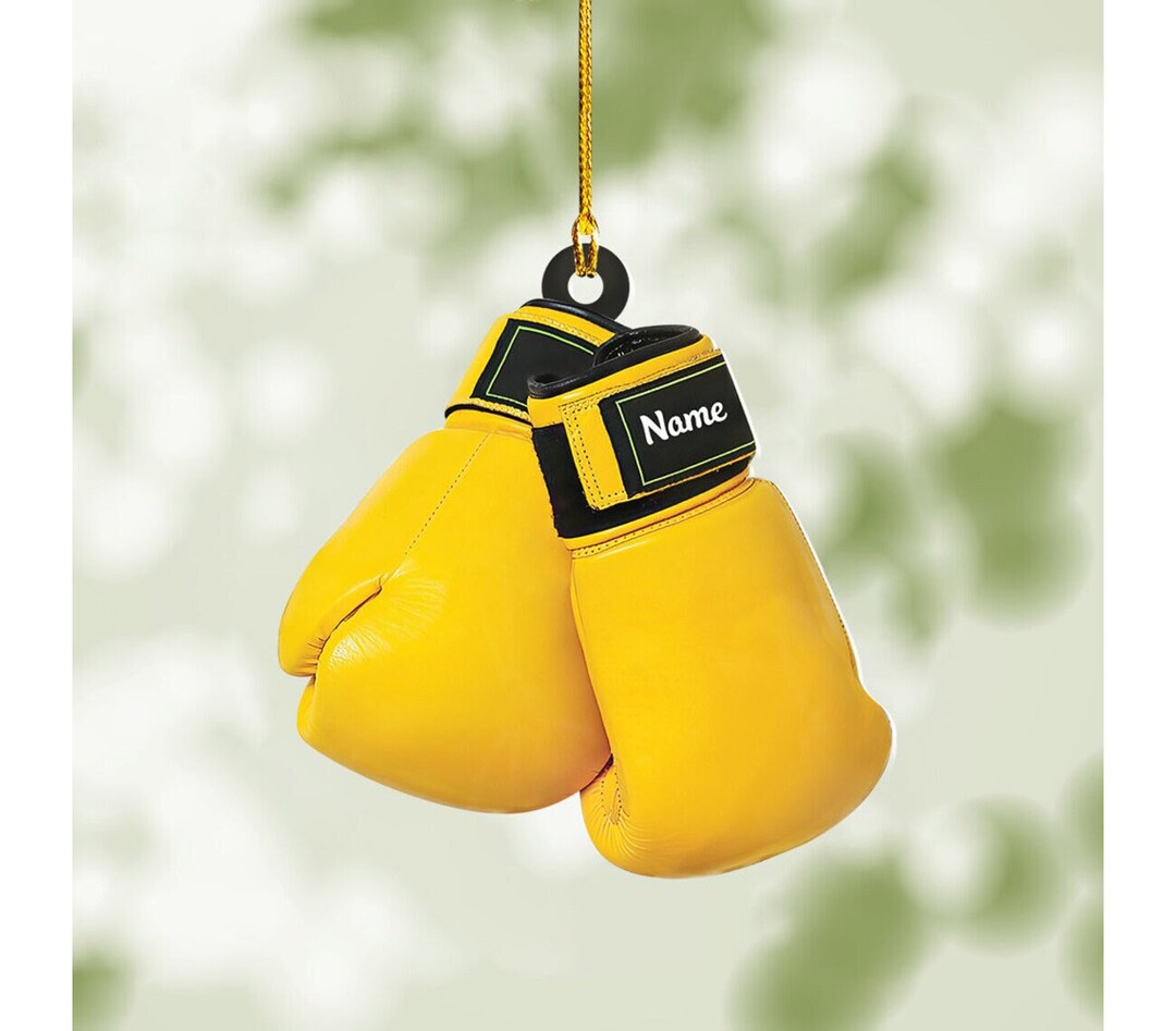 Personalized Boxing Gloves Christmas Ornaments Custom 2D Flat Etsy