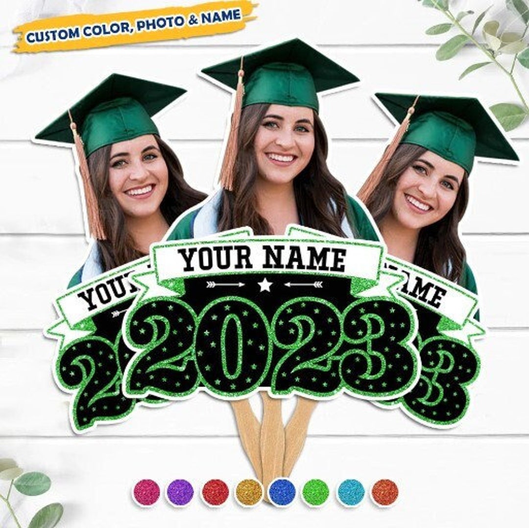 Personalized Graduation Photo Fans Wooden Handheld Graduation Etsy
