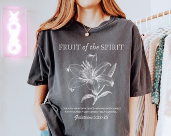 Fruit Of The Spirit Shirt Galatians 5:22-23 Floral Christian Shirt Cute Bible Verse Shirt Faith Inspired Shirt Christian Aesthetic T Shirt