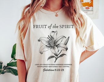 Fruit Of The Spirit T Shirt Galatians 5:22-23 Biblical Shirt Boho Christian Floral Shirt Faith Inspired Shirt Christian Aesthetic Apparel
