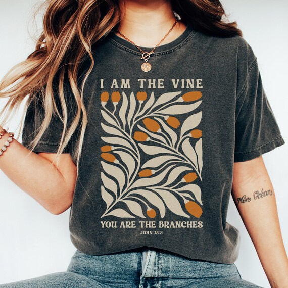Christian Women T Shirt Vine Branches Jesus Christian Women T Shirt Vine Branches Jesus