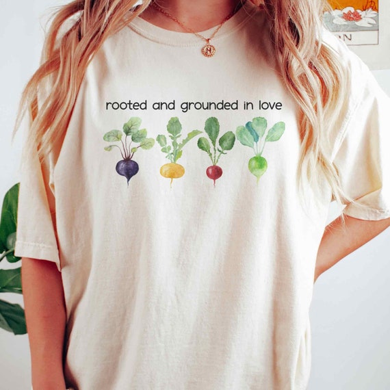Rooted And Grounded Shirt Ephesians 3 17 Botanical Christian Shirt Uplifting T Shirt Vegetable Shirt Christian Merch Faith Based Shirt