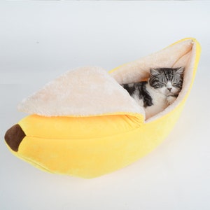 PawfectFuzz Cat's Nest Banana Dog's Nest Pet Bed for Dogs and Cats Pet Bed Cave Dog Cave Cute Cat Bed Cute Dog Bed