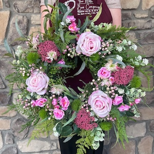 Pink floral wreath