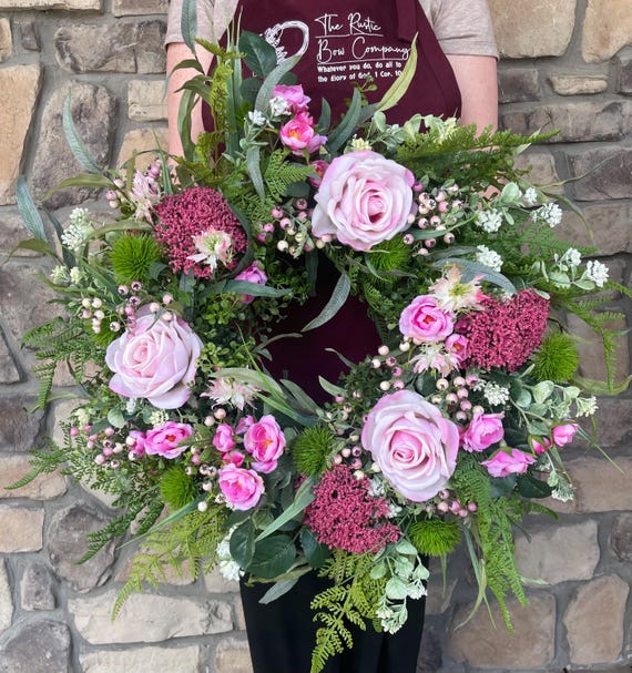 Pink floral wreath