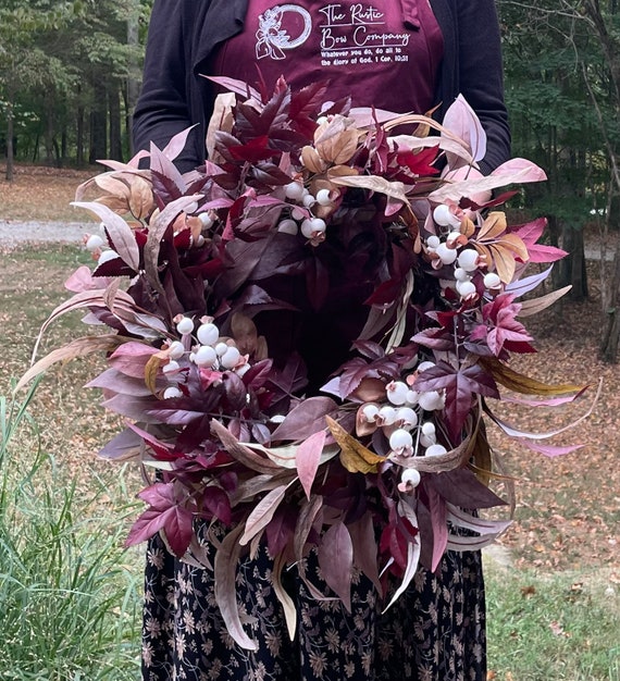 Burgundy fall wreath