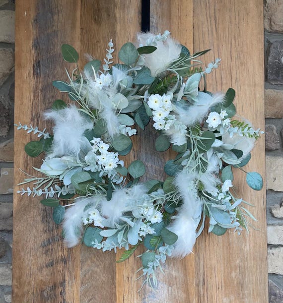 Feather eucalyptus wreath