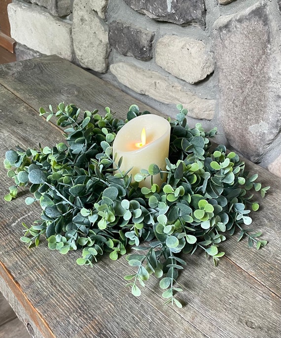 Eucalyptus candle ring wreath