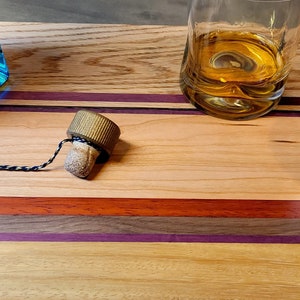 Large, Premium, Hardwood Serving Tray/Charcuterie Board with Black Matte, Stainless Handles. Perfect for those into high-end entertaining.