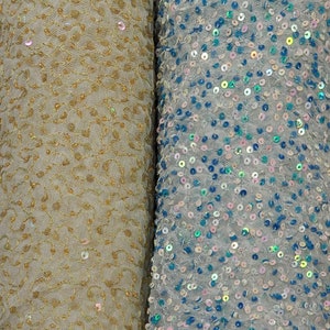 Handmade Sequins on Netting Fabric