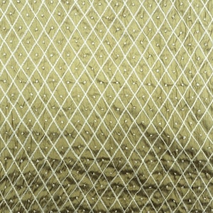 Gold 100% Silk Shantung Embroidered Pintuck