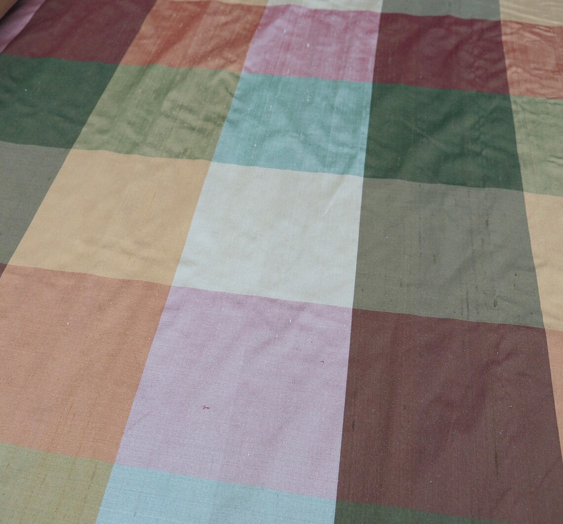 Multicolor Plaid Silk Shantung 414 Fabric main image 0
