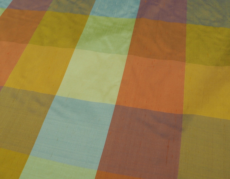 Multicolor Plaid Silk Shantung 414 Fabric main image 1