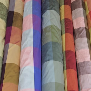 100% Silk Shantung Plaid