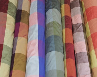 100% Silk Shantung Plaid