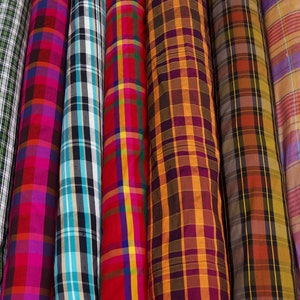 100% Silk Shantung Plaid