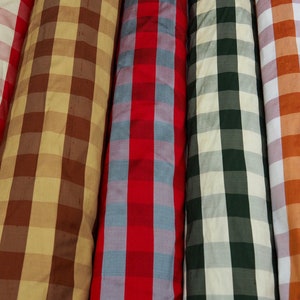 100% Silk Shantung Plaid