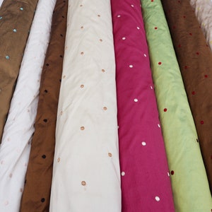 100% Silk Shantung Polka Dot