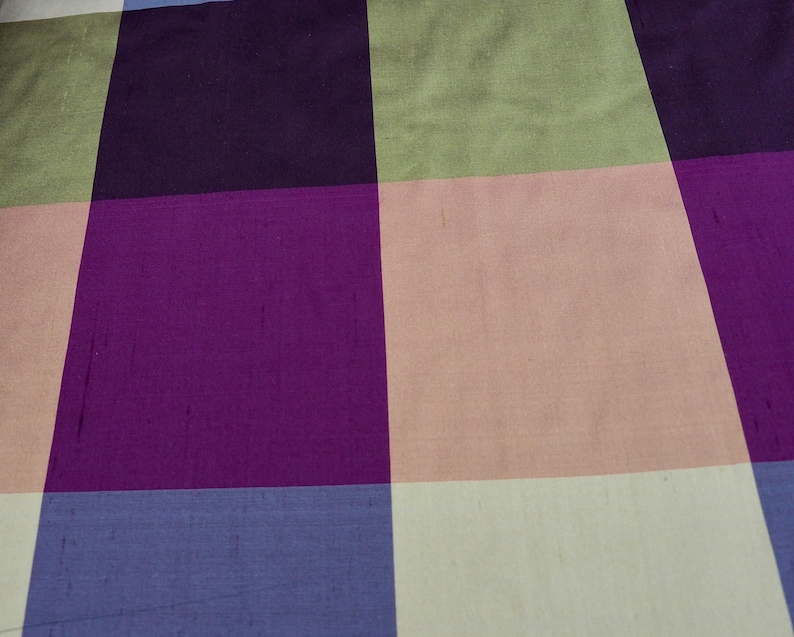 Purple Madras 97 Plaid Silk Shantung