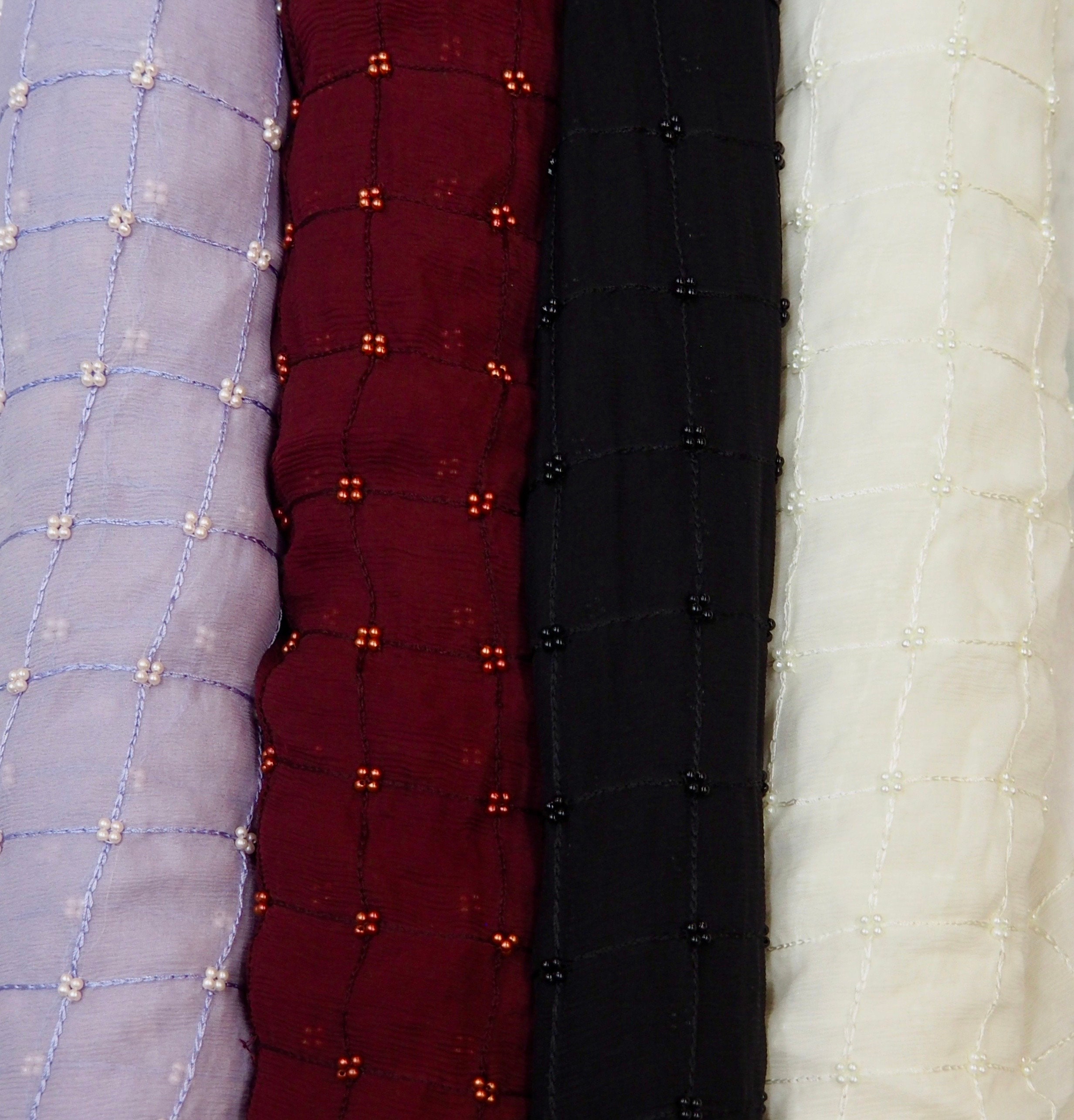 100 Beaded Silk Chiffon Etsy UK