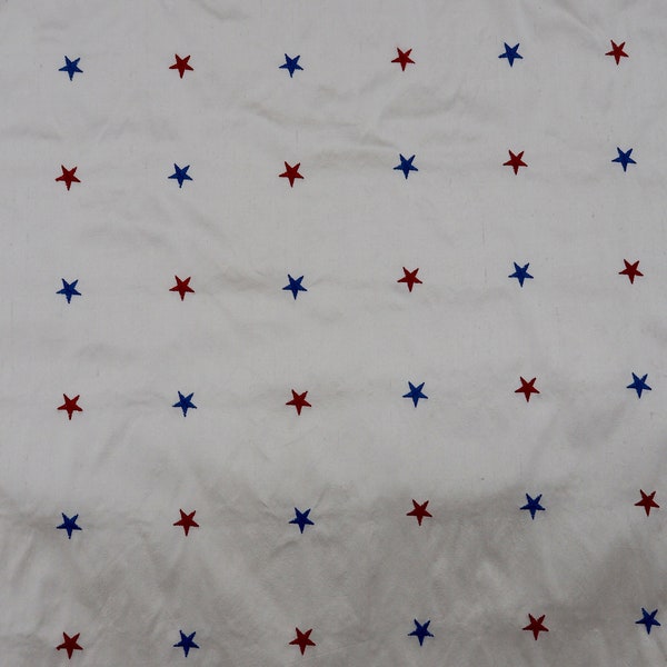 100% Silk Shantung Embroidered Stars