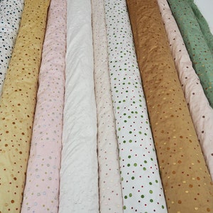 100% Silk Shantung Polka Dots