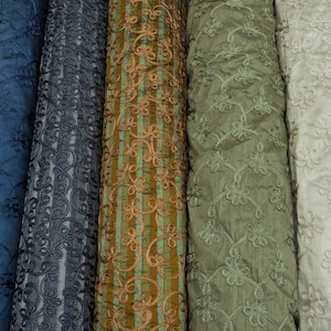 Embroidered 100% Silk Shantung
