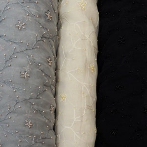 Chiffon di seta con perline fatto a mano