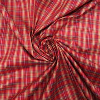 Black Red Tartan 203 Plaid Silk Shantung main image 1