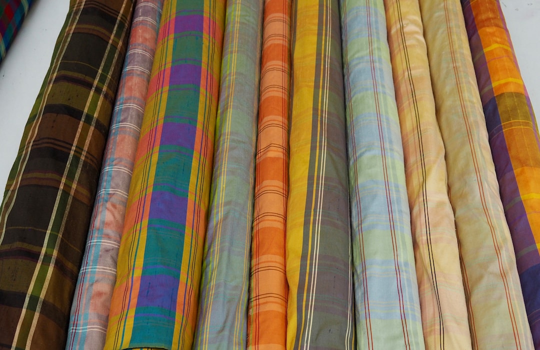Black Gold 481 Plaid Silk Shantung main image 1