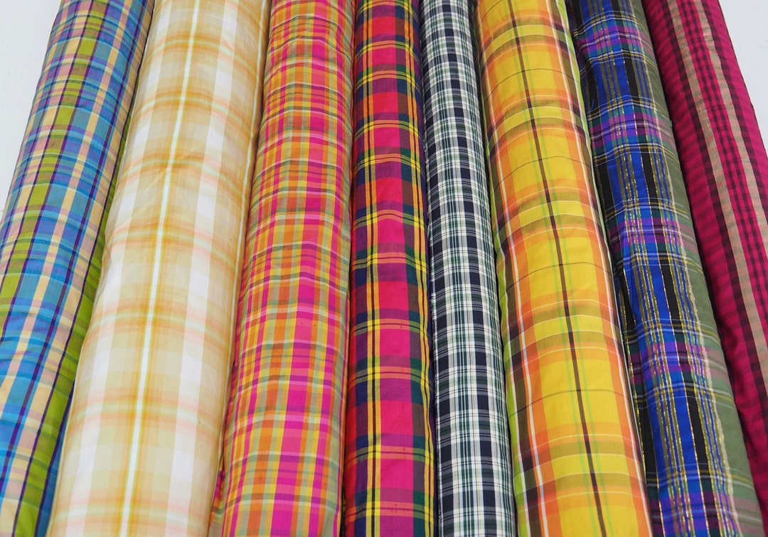 Multicolor Tartan Plaid Silk Shantung 176 Fabric main image 0