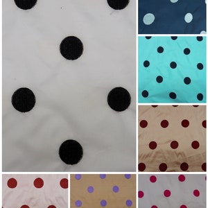 100% Polyester Taffeta Embroidered Polka Dot