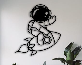 Astronaut svg cut dxf file wall sticker pdf silhouette engraving template cnc cutting router digital vector download