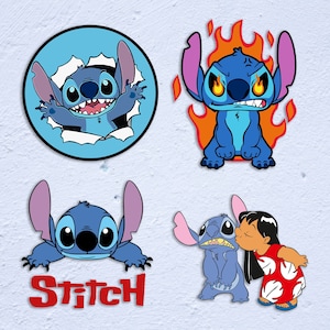 Lilo and Stitch cartoon (4 logo) cut svg dxf file wall sticker pdf silhouette engraving template cnc cutting router digital vector download