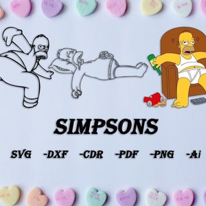 Simpsons Homer (3 Stück) svg geschnitten dxf Datei Wandaufkleber pdf Silhouette Gravur Vorlage cnc Zuschnitt Fräser digitaler Vektor Download