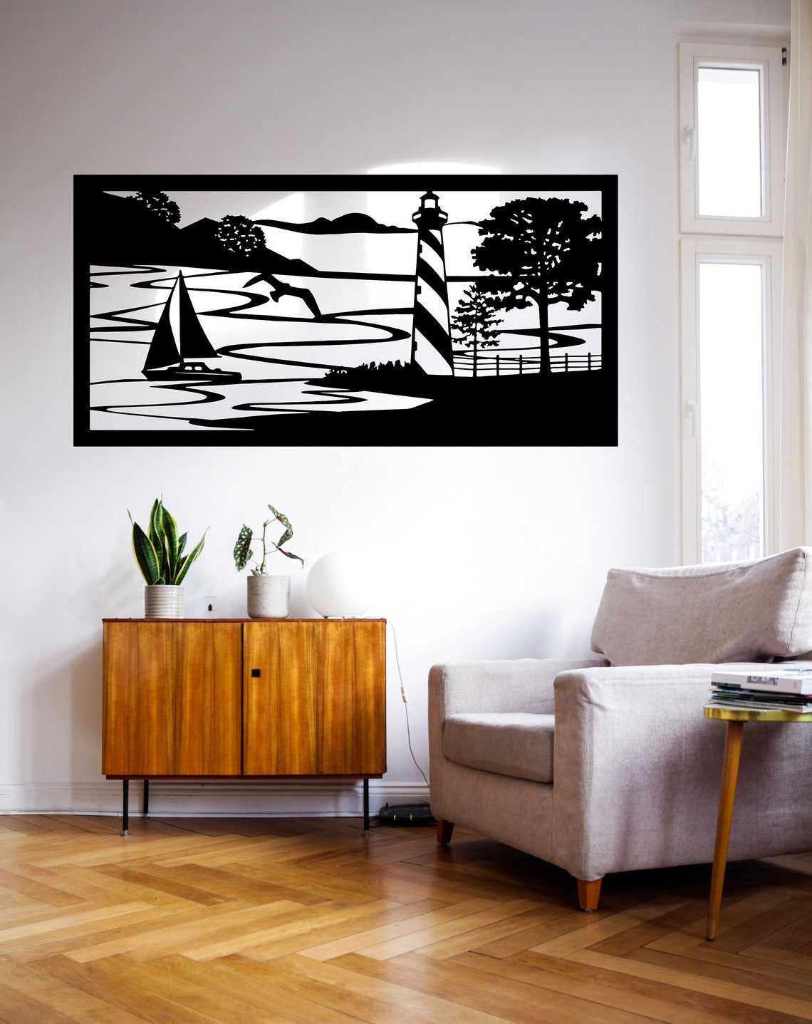 Nature Scenery Wall Decor Svg Cut Dxf File Wall Sticker Pdf Silhouette