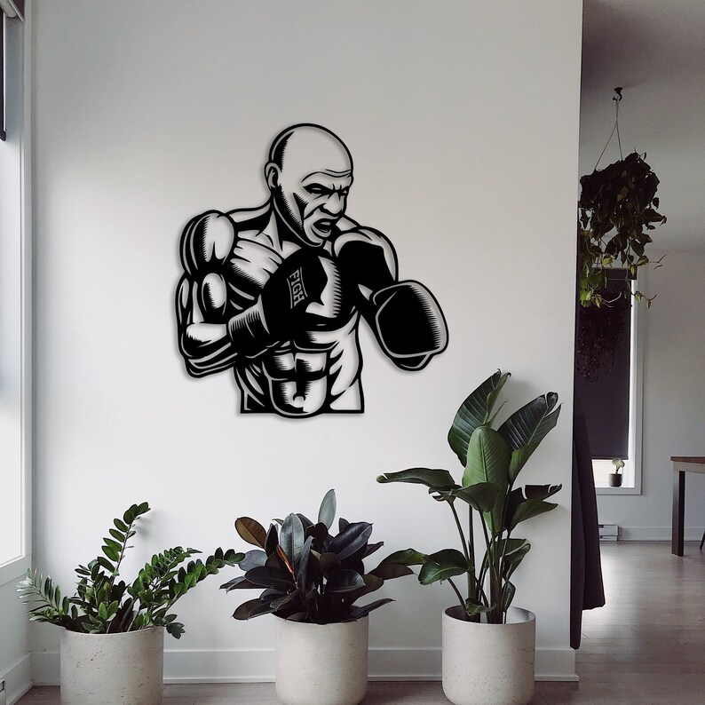 Simple Boxer Dxf Boxer Fighter Design Svg Cut Dxf File Wall Sticker Pdf Silhouette ...