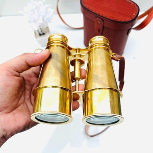 Personalized Gift, Brass Binoculars, gift for adventurer, Brass Telescope, Anniversary Gift, Gift for husband, Retirement gift, Wedding gift