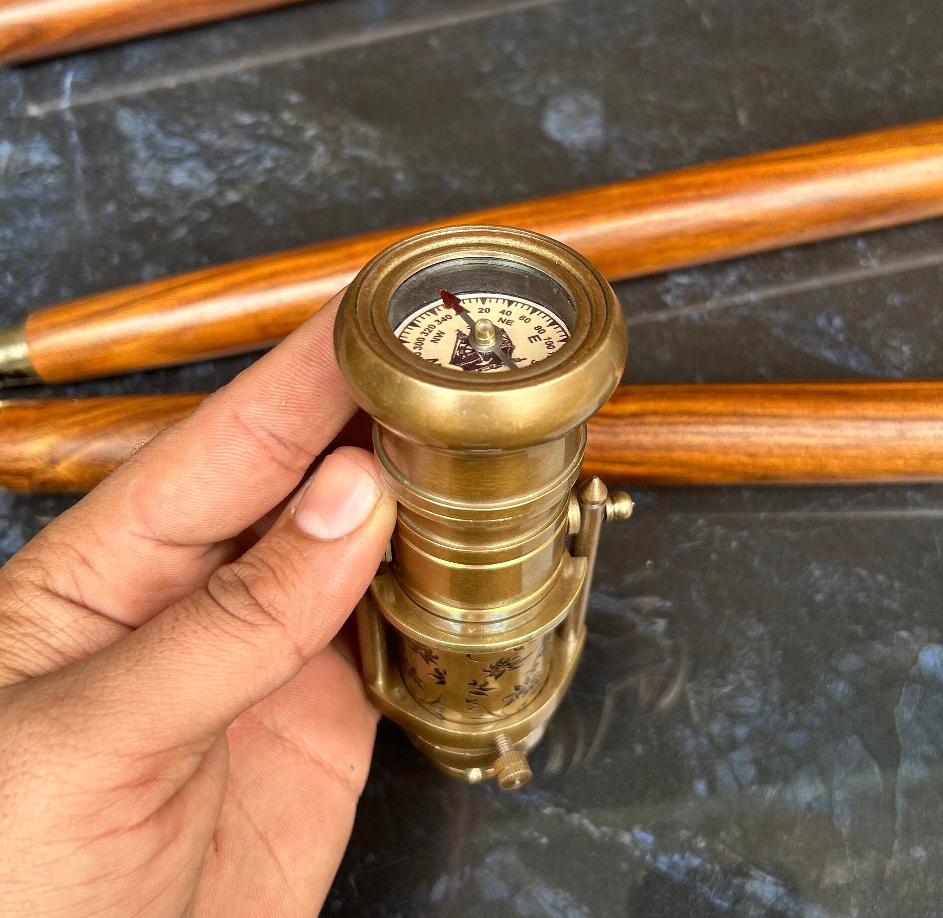 A 19TH CENTURY BRASS TABLE TOP TELESCOPE by G. Dollond, London the