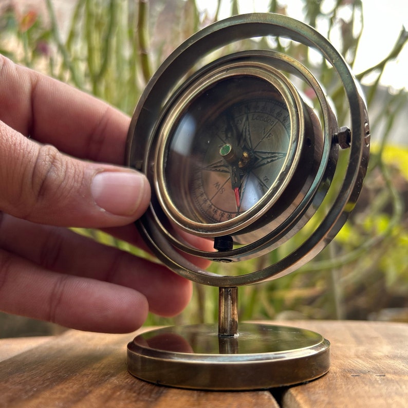 Gimble Compass Personalized Antique Gimbal Compass Gift for Backpackers, Navigation ...